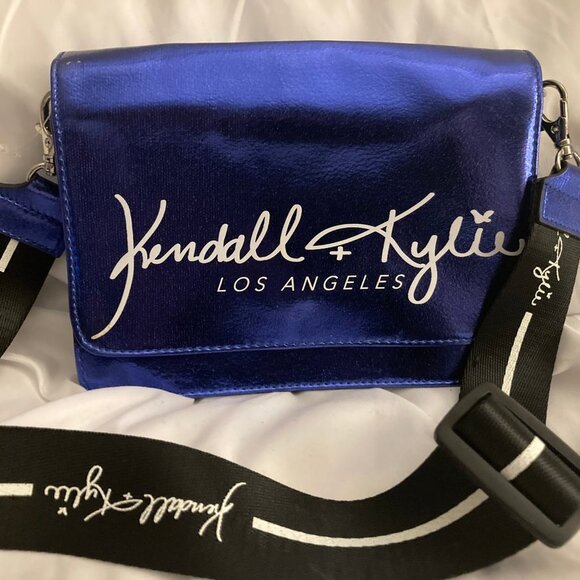 RARE Kendall and Kylie Crossbody Bag Cobalt Shiny & Sleek - Picture 1 of 5